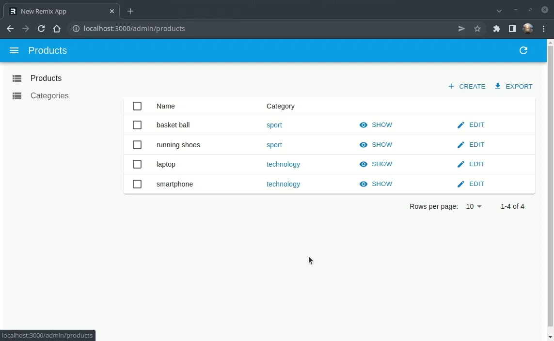 React Admin with Edit Pages