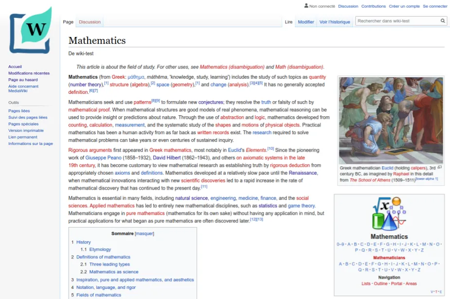 Wikipedia screenshot