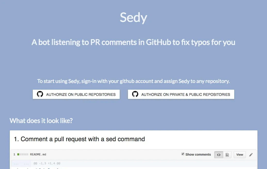 Sedy homepage