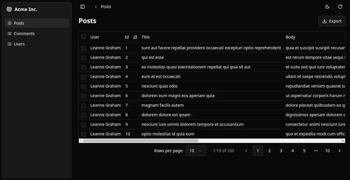 Admin app with guessers