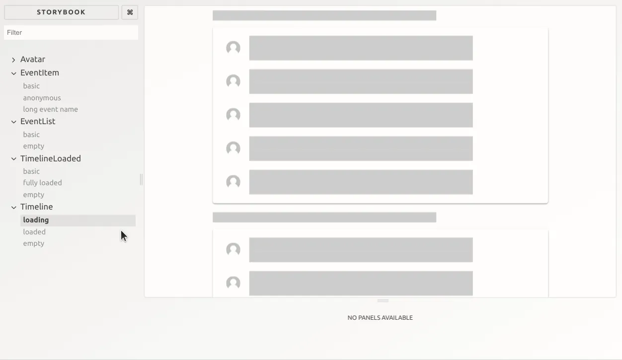 Storybook TimelineView