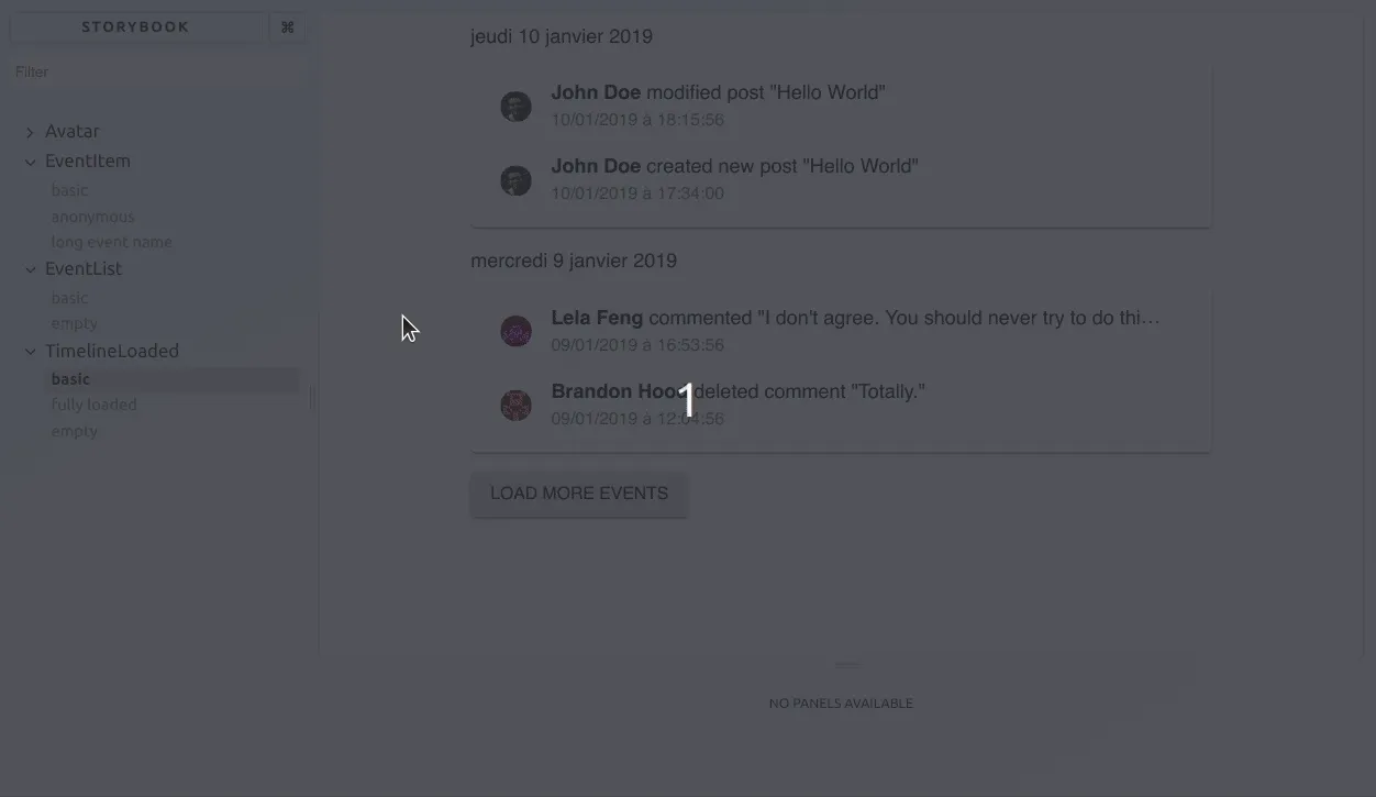Storybook TimelineLoaded