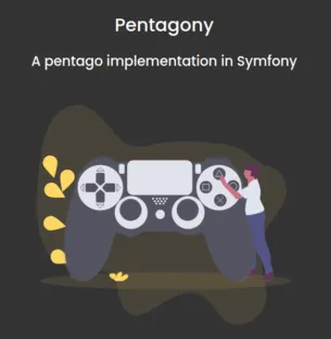 Page d'accueil en ligne du jeu Pentago en Symfony