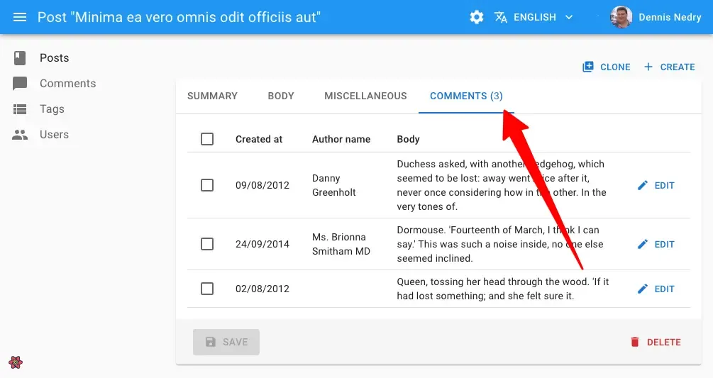 Count in a Ticket list aside