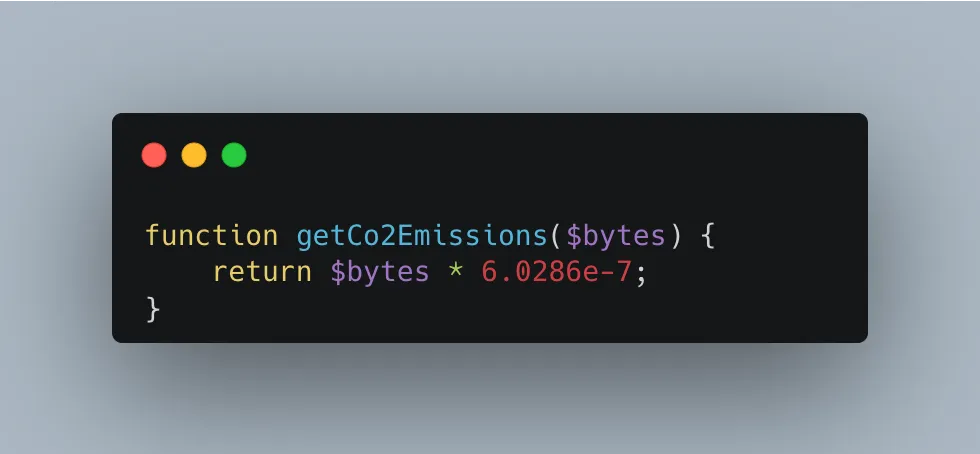 website carbon formula