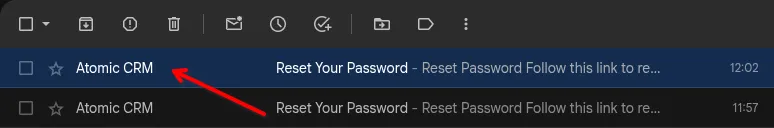 Example email with custom sender name