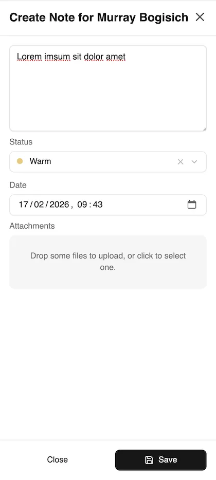 Mobile App Create Note