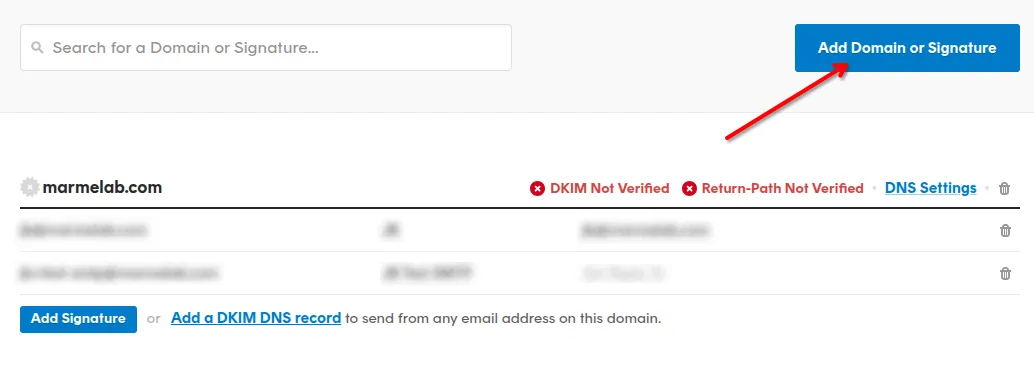 Add Sender Signature or Domain in Postmark