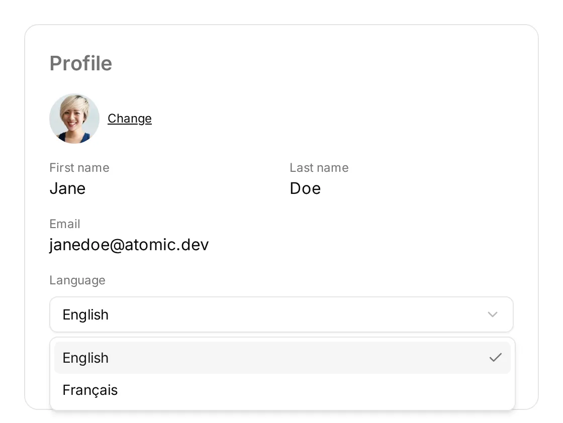 Language selector