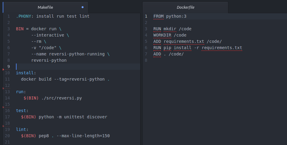 Makefile et Dockerfile