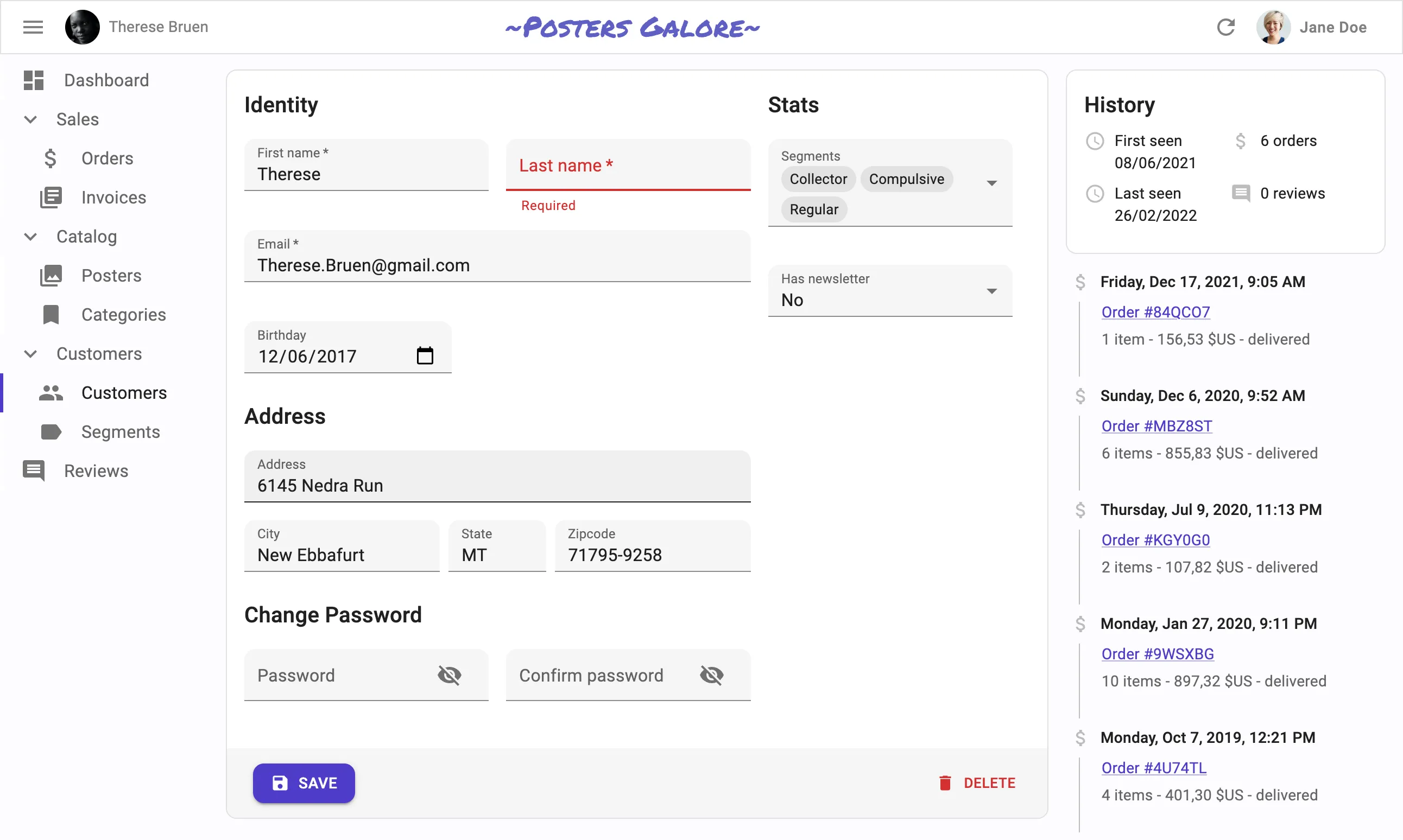 Edit view example