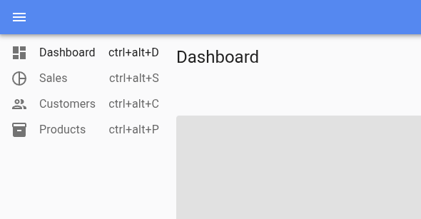 A menu with keyboard shortcuts displayed