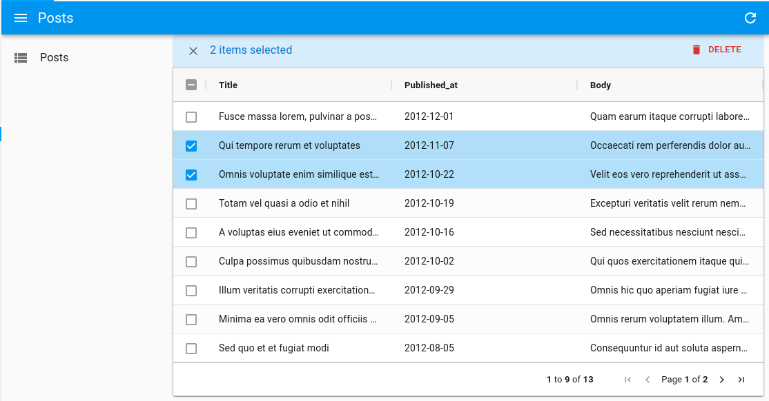 DatagridAG selected rows