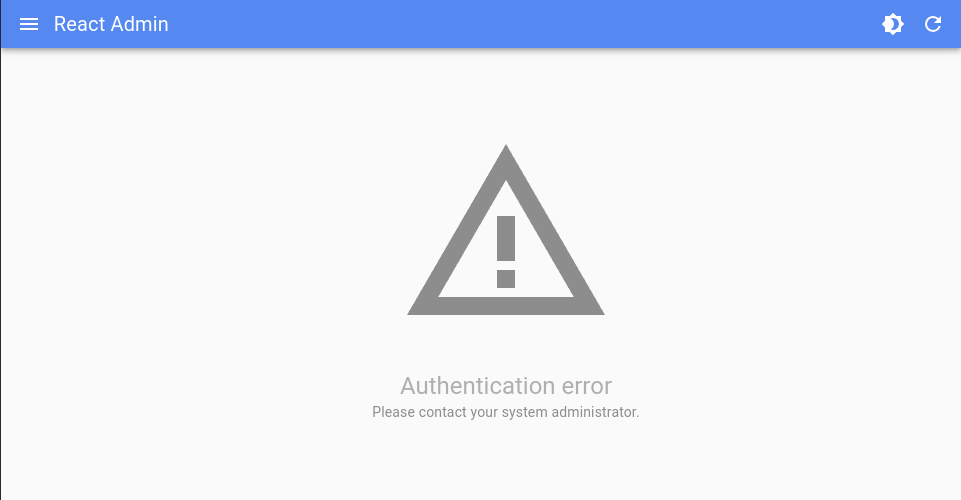 Default authenticationError component