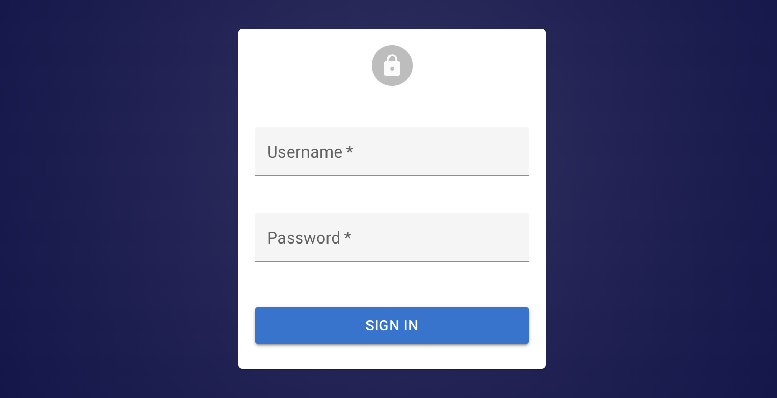 Default Login Form