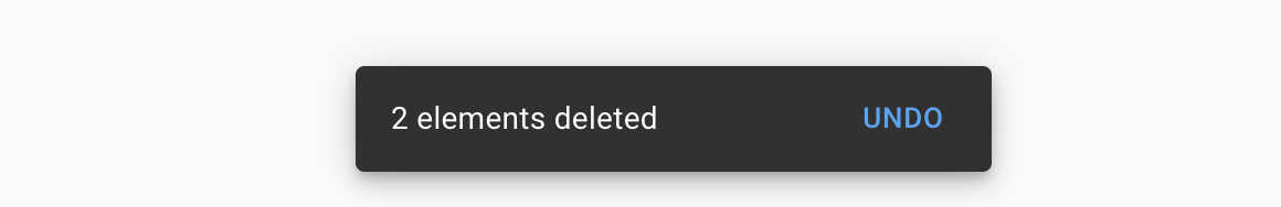 Delete button success message