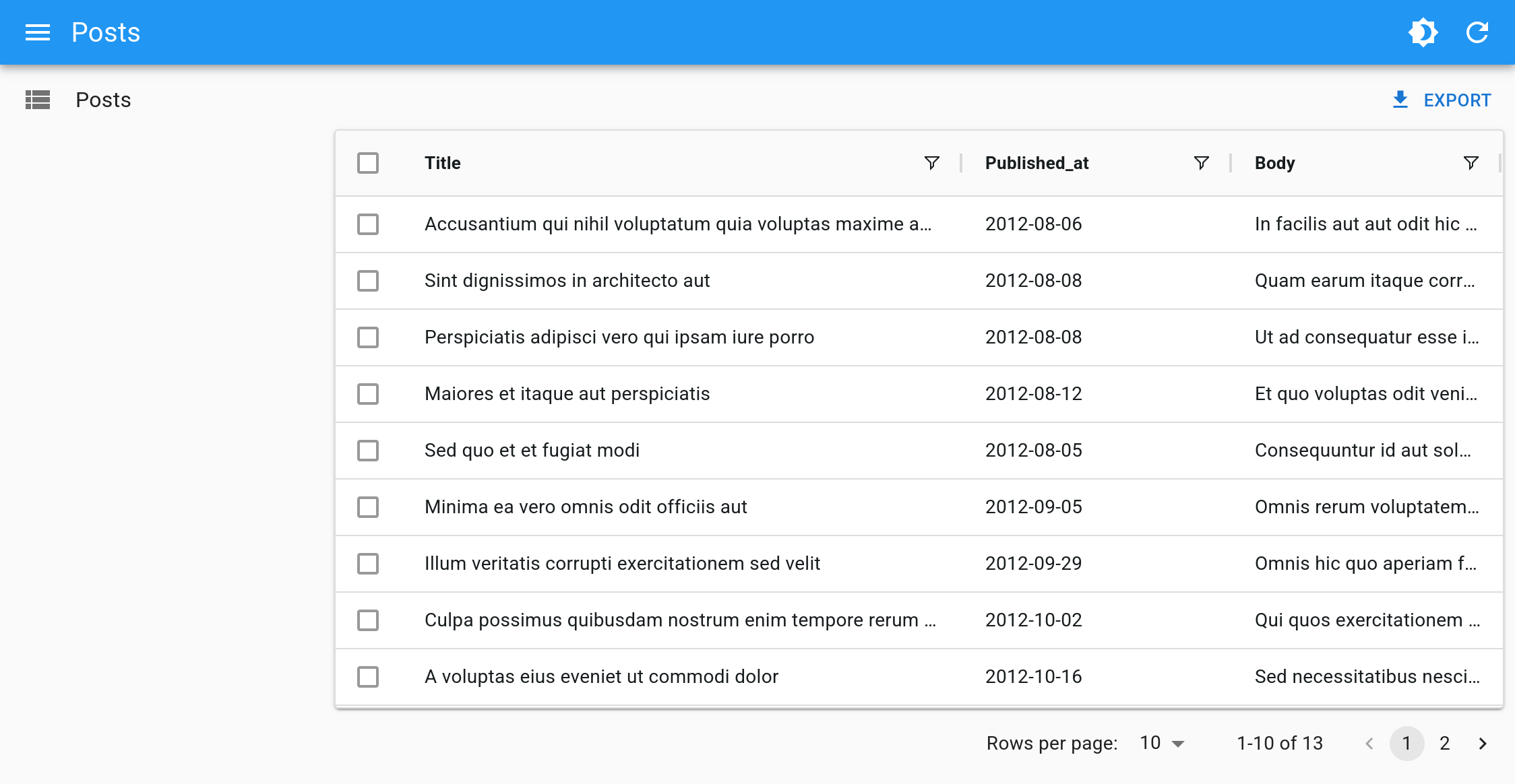 DatagridAG PostList