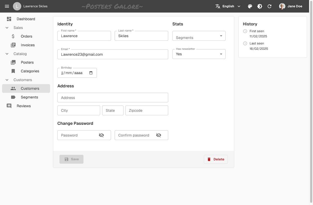 B&W light theme