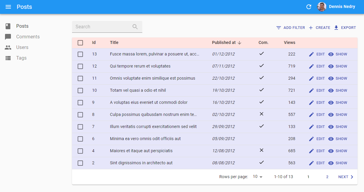 React-admin: React-admin sẽ giúp bạn quản lý dữ liệu trong web app một cách dễ dàng và hiệu quả hơn. Với nhiều tính năng tiên tiến, React-admin đem đến cho bạn những trải nghiệm thú vị trong việc tạo và quản lý dữ liệu.