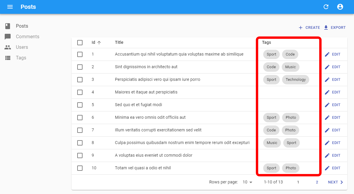 React-admin - useListController