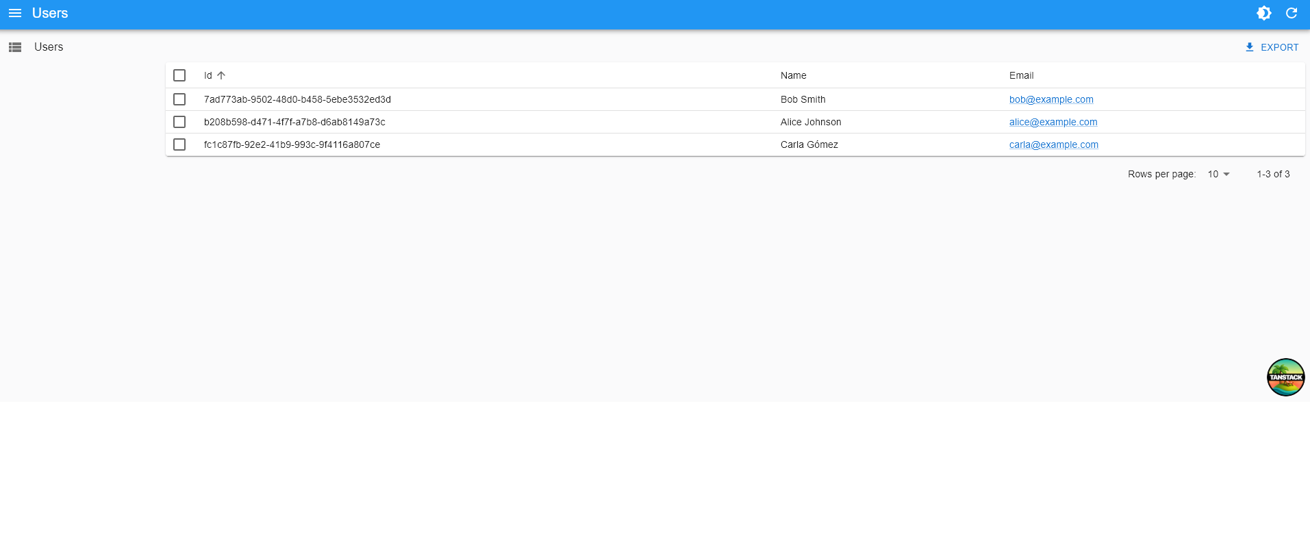 TanStack Start admin screen