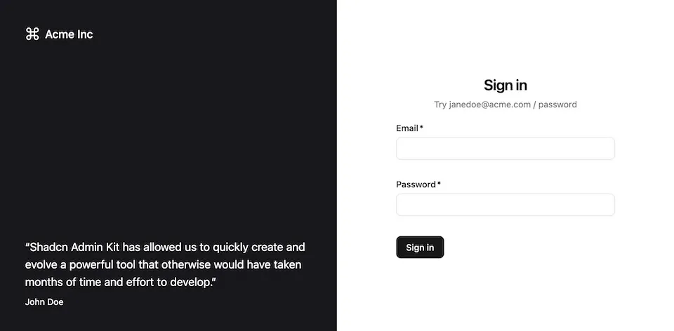 Login form