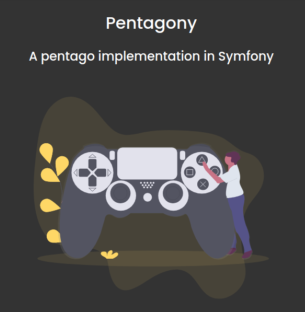 Page d'accueil en ligne du jeu Pentago en Symfony