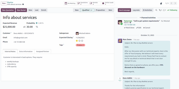 Odoo CRM