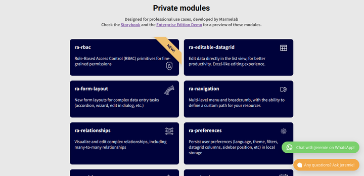 RA Enterprise private modules