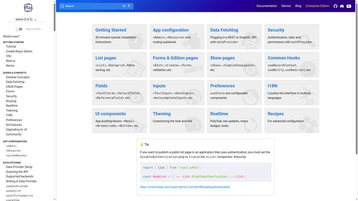 RA documentation homepage