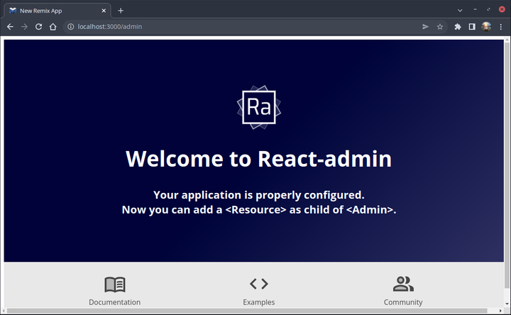 React Admin Ready Page
