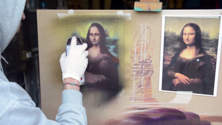 Mona Lisa with stencils