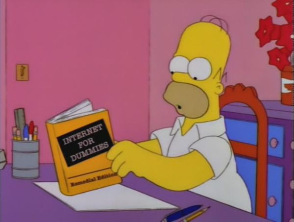 Homer Simpson reading documentation
